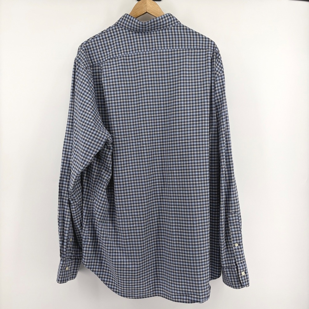 Polo Ralph Lauren Mens XXL Slim Fit Gingham Button Down Shirt Blue Check Cotton - Picture 4 of 10